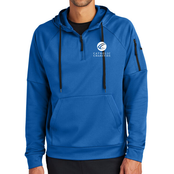 Nike Therma-FIT Pocket 1/4-Zip Fleece Hoodie - Embroidered Logo Thumbnail