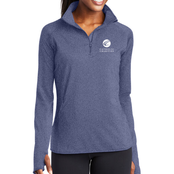 Sport-Tek® Ladies Sport-Wick® Stretch 1/4-Zip Pullover - Embroidered Logo Thumbnail