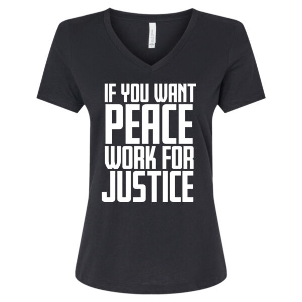 BELLA + CANVAS - Women’s Relaxed Jersey V-Neck Tee - Printed Logos Thumbnail