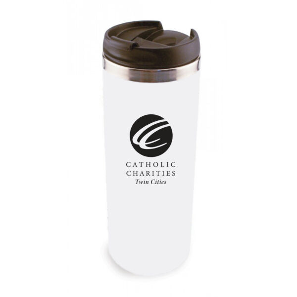 14oz Stainless Steel Tumbler w/ Lid - Sublimated Logo Thumbnail