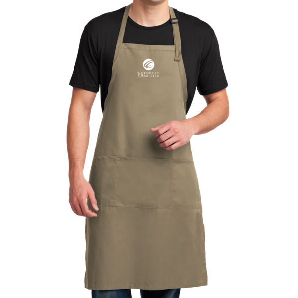 Port Authority® Easy Care Extra Long Bib Apron with Stain Release - Embroidered Logo Thumbnail