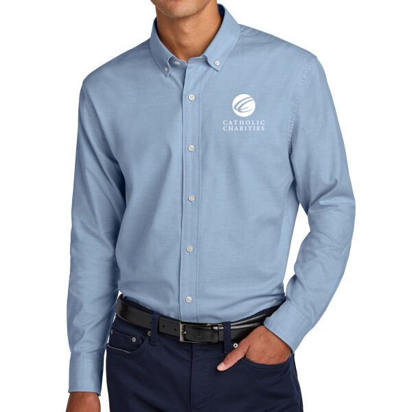 Mercer+Mettle Long Sleeve Modern Oxford Shirt - Embroidered Logo Thumbnail