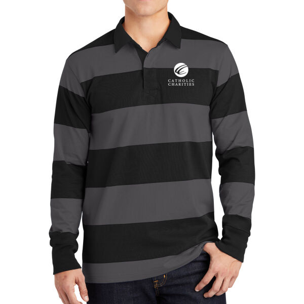 Sport-Tek Classic Long Sleeve Rugby Polo - Embroidered Logo Thumbnail