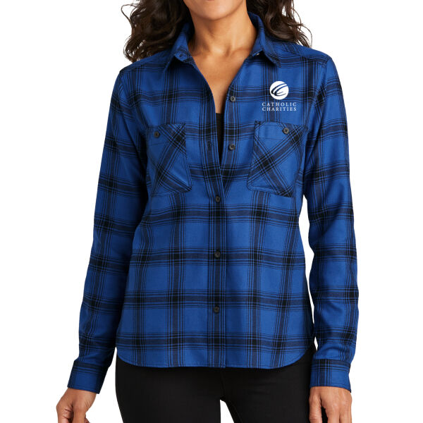 Port Authority Women's Plaid Flannel Shirt - Embroidered Logo Thumbnail