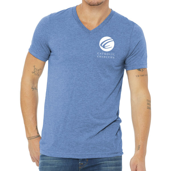 BELLA+CANVAS Unisex Triblend Short Sleeve V-Neck Tee - Printed Logo Thumbnail